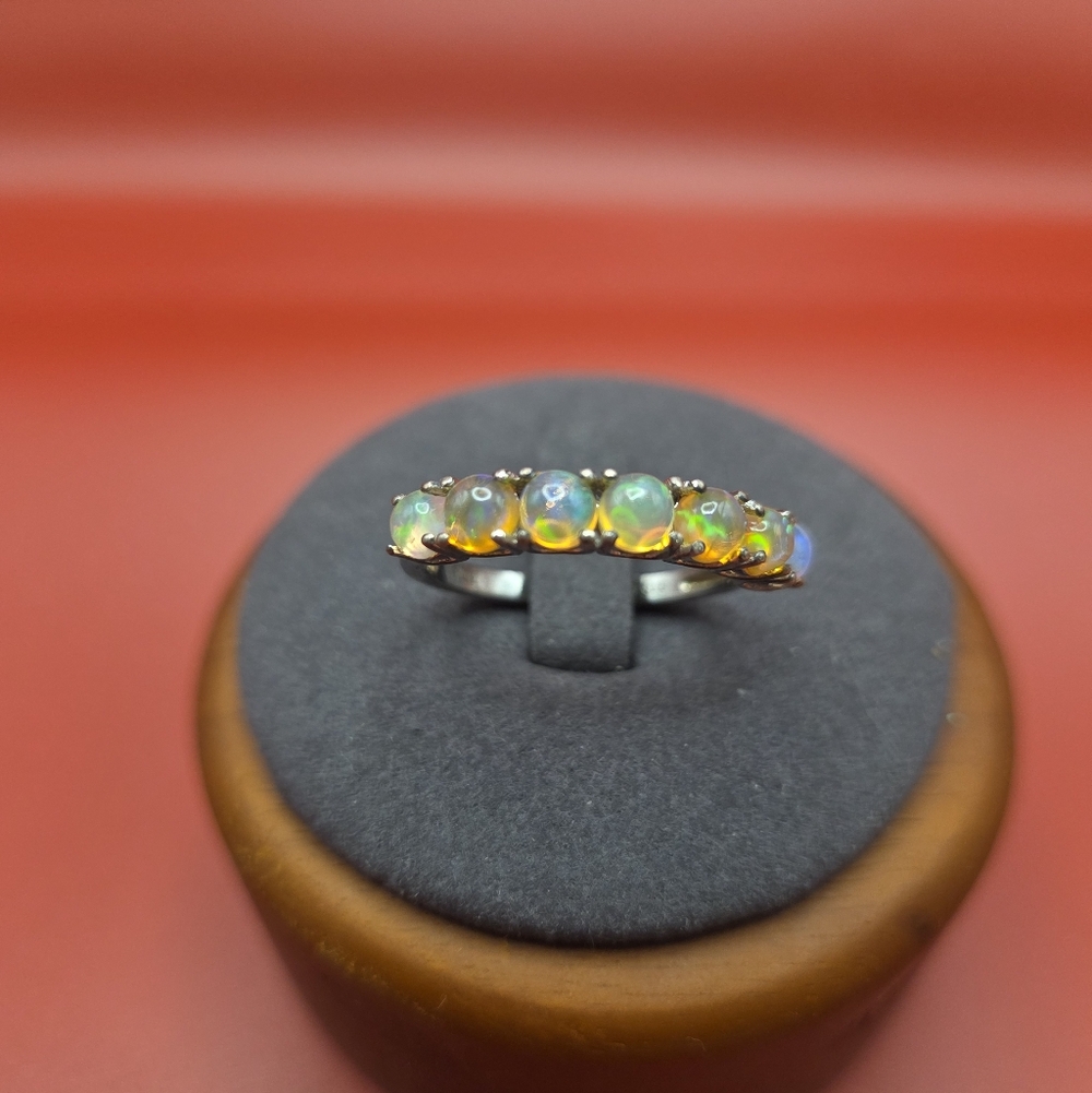 Sterling Silver Opal Ring. Size 9 - image 1